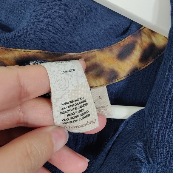 Soft Surroundings Airy Pleated Modest Nautical Lagen‎ Maxi Dress Belted Womens L - Picture 8 of 11